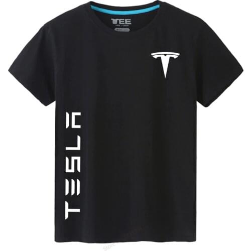 Brand Mens Cotton O-Neck Tops Summer Male Tesla T-shirt short sleeve Casual T shirt top quality