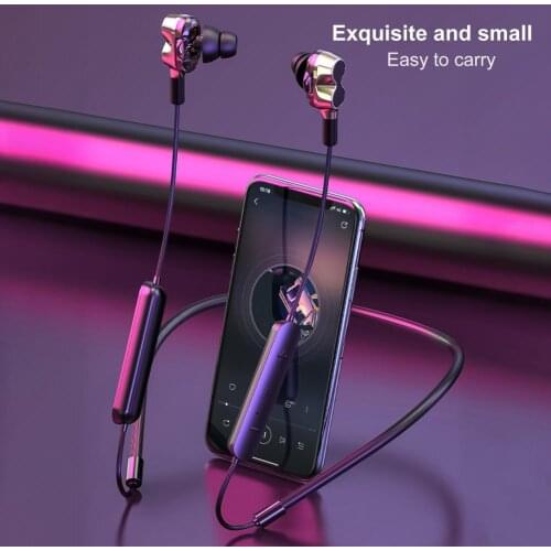 BT-91 Bluetooth 5.0 Stereo Hanging Neck Earphone Dual Motion Sport Gaming Earbud