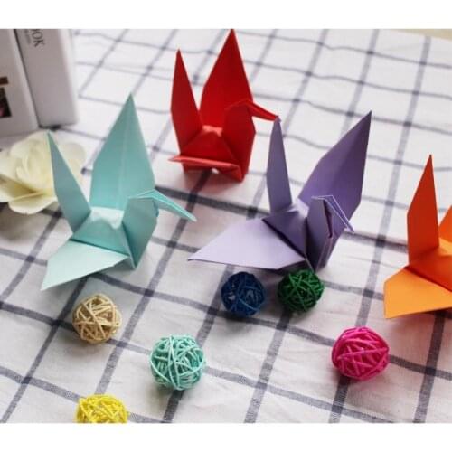 50pcs Handmade Paper Crane Wedding Decoration Birthday Party DIY Decorations Engagement Colours Origami Crane Party Supplies