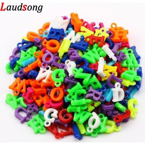 100pcs 14mm Mixed Color Letter Acrylic Beads Random Alphabet Charms For Jewelry Making Children Bracelet Pendants Handcraft
