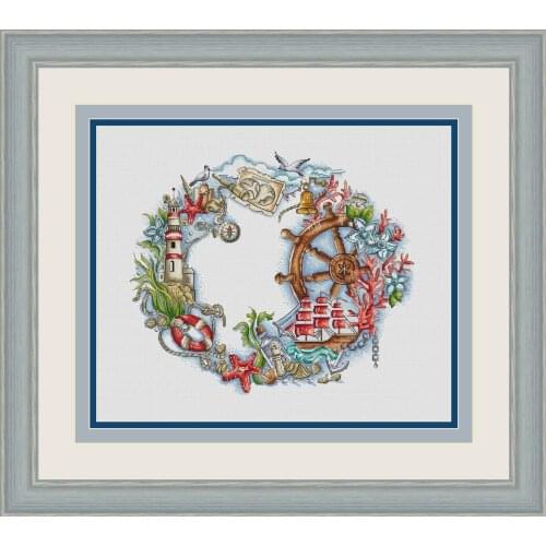 ZZ1705 DIY Homefun Cross Stitch Kit Packages Counted Cross-Stitching Kits New NOT PRINTED Cross stich Painting Christmas Wreath