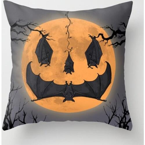 Halloween Moon Decorative Pillow Cushion Covers Square Pillowcase for Sofa Cotton Linen Pillow Cover