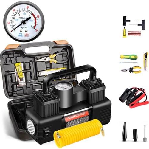 Dual 30 Cylinder Digital Display Tire Inflator Car Air Compressor Electric Pump Portable With Light For Car Motorcycle Bicycle