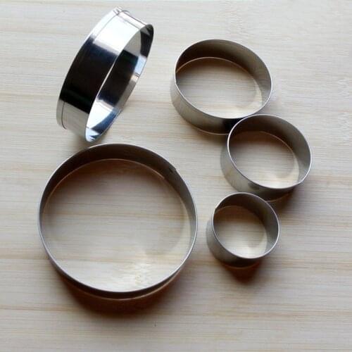 5Pcs/Set Stainless Steel Cake Mold Fruit Cookie Cutter Round Circle Mousse Cake Mold Ring Gingerbread Baking Pastry Tool