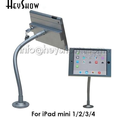 Flexible Wall Mounted Desktop Mounted Tablet Security Anti-Theft Stand Display Case Holder Lock Bracket For Ipad Mini 1/2/3/4