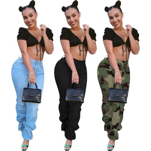 European and American Womens Hot Sale Casual Fashion Jeans Womens Clothing