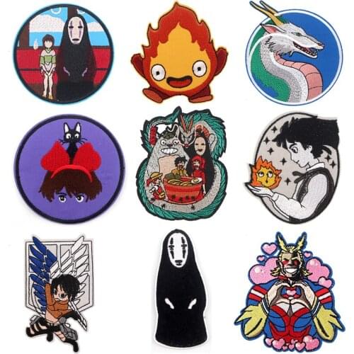 K402 Moving Castle Badge Patch Embroidered Iron Patches for Clothing DIY Clothes Sticker Badge