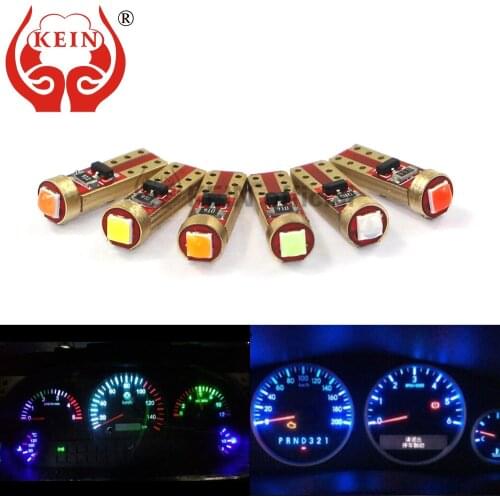 KEIN 100PCS T5 LED W3W Instrument Dash Lights 1smd LED Car Light Side Lamp Interior Dashboard Dash Green Red White Signal Bulb