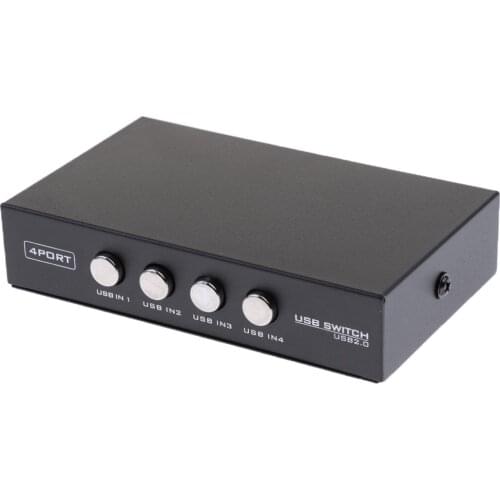 USB 2.0 Sharing Selectors Switch KVM 4 Ports HUB For PC Scanner Printer Black