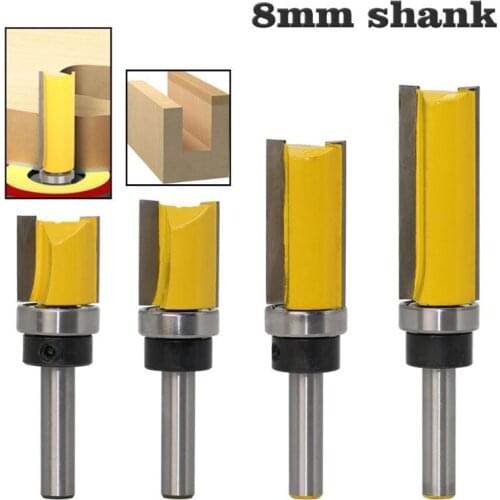 8mm Shank Profile Trimming Router Bit knife Straight End Milling engraving machine flush Tenon milling Cutter for Woodworking
