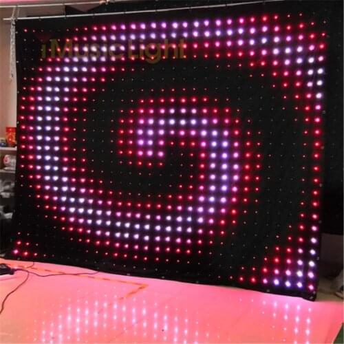 2019 New LED Vision Curtain P10 2.5MX3M PC/ DMX Controller Stage Flexible Pixel Screen DJ Lighting Background