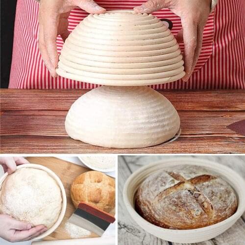 Round /Oval Natural Rattan Fermentation Basket Bread Banneton Dough Wicker Rattan Mass Proofing Proving Baskets Rattan DIY Tool