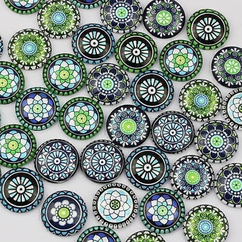 12mm Mixed Style Round Glass Cabochon Flatback Photo Dome Jewelry Finding Cameo Pendant Settings 50pcs/lot K04670