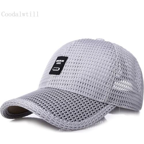 Men Mesh Baseball Cap Fitted Hat Casual Gorras Blue Hip Hop Snapback Hats Wash Cap For Men Women Unisex Womens Summer Caps
