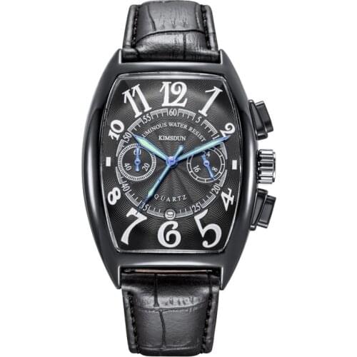 Kingston Mens Watch Multi-function Fashion Casual Trend Luxury Wine Barrel-shaped Versatile Quartz Watch WA109