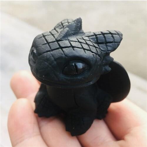 Natural obsidian quartz Owl hand-carved crystal polishing stone healing stone DIY home decor