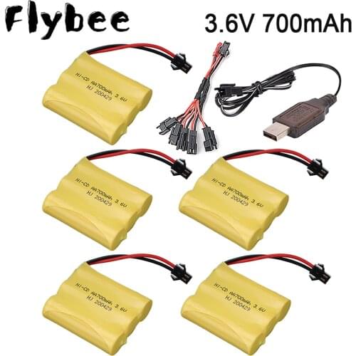 3.6v 700mah NiCD Battery + charger For Rc toy Car Tanks Trains Robot Boat Gun Ni-CD AA 700 mah 3.6 v Rechargeable Battery