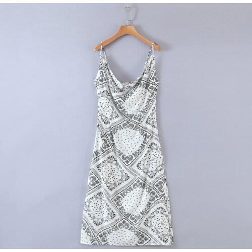 JC·KILIG 2021 New Womens French Design Touching Cotton Watermark Stacking Collar Halter Dress 6025