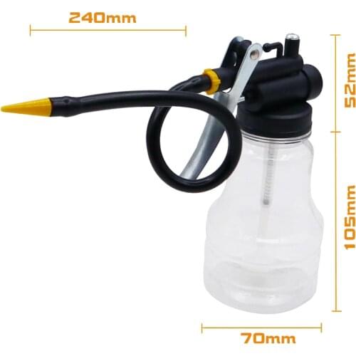 Oil filling Equipment 300ML Transparent High Pressure Pump Oiler Lubrication Oil Can Plastic Machine Oil Pot Extended Hose