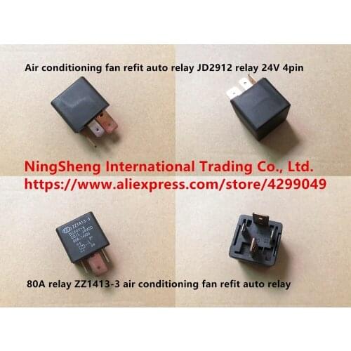 Original new 100% 80A relay ZZ1413-3 air conditioning fan refit auto relay JD2912 relay 24V 4pin