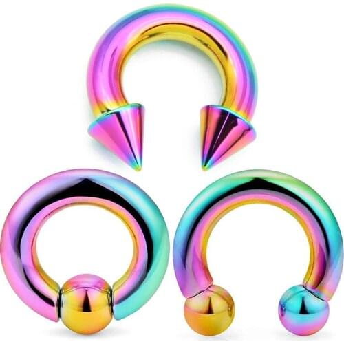 Pussy piercing Internal thread round barbell retaining ring beads curved straight barbell septum PA ring body perforation