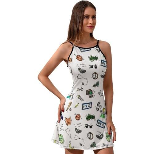 X Files Dress Suspender Spandex Girl Dresses Summer Tight Classic Printed One-Piece Dress