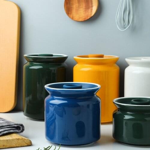 Simplicity Ceramic Jars and Lids White Cereal Dispensercoffee Table Desktop Candy Organizer Jar Kitchen Food Storage Containers