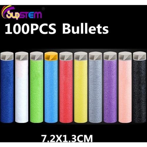 Nerf Bullets 100PCS 7.2cm Nerf Gun Bullet Refill Darts for Nerf Accessories Tactical EVA Soft Spiral Bullet Hollow Head Kids Toy