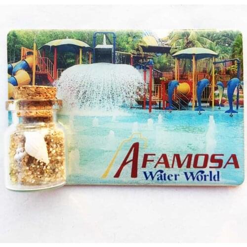 QIQIPP Malaysia Malacca Afamosa Water World Soft Magnetic Floating Bottle Fridge Magnet Creative Tourist Souvenir