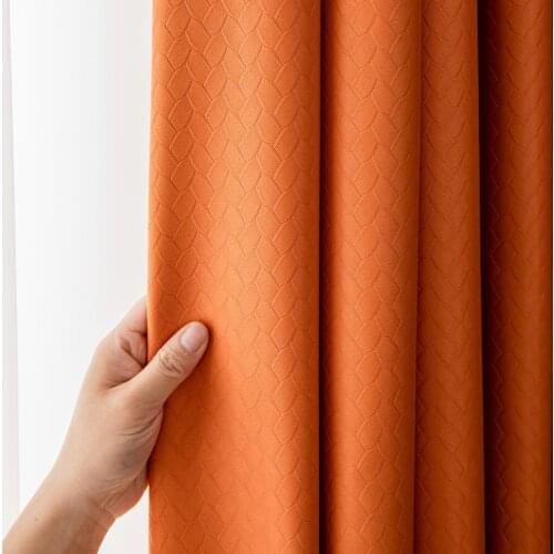 Luxury Brand New Orange Blackout Window Curtains for Bedroom Treatment Living Room Blinds Ready Made Drapers Shading Kitchen