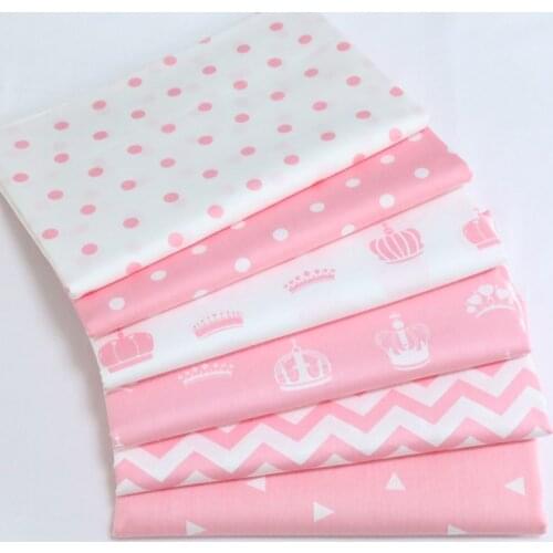 Sateen 100% Cotton Multi-width pink cartoon Fabric For Sewing children cloths Quilting Patchwork Tissue Doll Cloth Kids Bedding