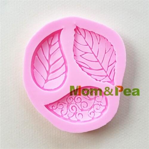 Mom&Pea 1074 Free Shipping Leaf Silicone Mold Cake Decoration Fondant Cake 3D Mold Food Grade