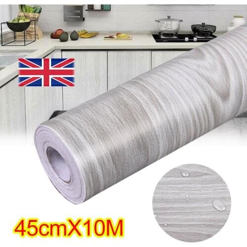 Water Proof Wood Grain PVC Stickers For Cabinet Furniture Self Adhesive Wallpaper Home Decorative Papers