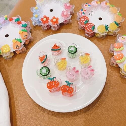 10pcs Cute Sweet Cartoon Fruit Flower Animal Hair Claws Clip for Girls Kids Children Hair Accessories Clips Pin Hairpin Ornament