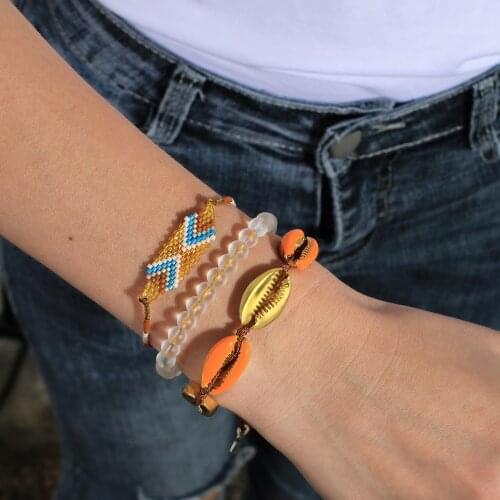 QUANCHI Miyuki Beads Bracelet for Womens Jewelry Turkish Ethnic Pattern Beaded Pendant Handmade Chains Bracelets Pulseras