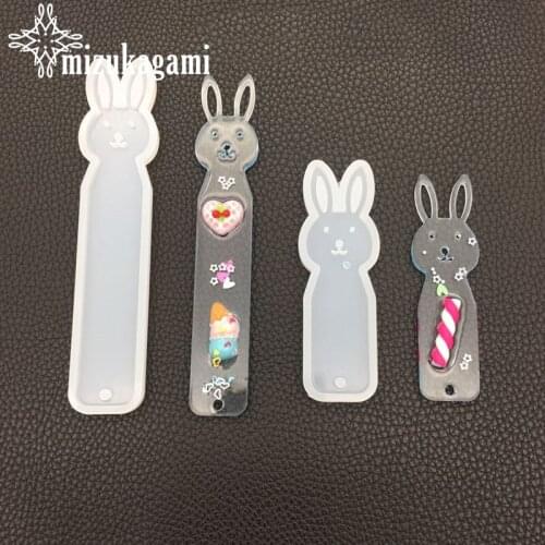 1PCS UV Resin Liquid Silicone Mold Rabbit Rectangle Bookmarks Resin Molds For DIY Making Jewelry Finding Accessories