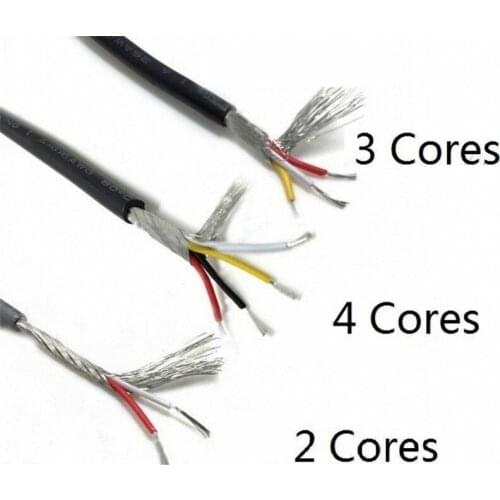 1M UL 2547 3Core Shielded Wire 24/26/28 AWG Copper Wire Shielded Audio Headphone Signal Cable 300V RoHS Electrical Wires