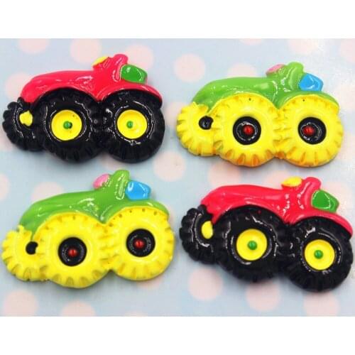 10pcs/lot flat back resin tractor DIY resin cabochons accessories about25mm