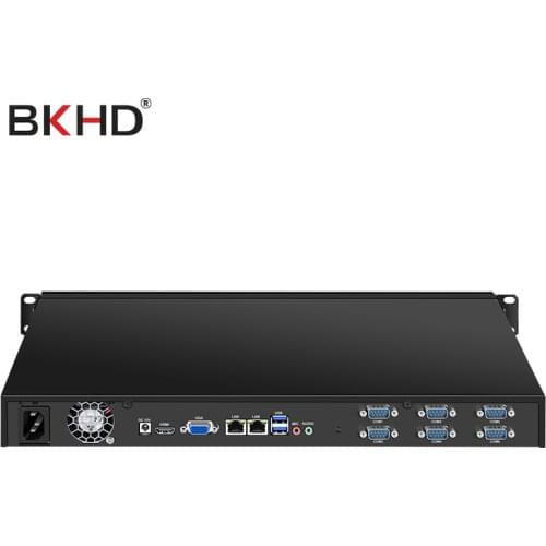 1U industrial computer chassis 6 serial COM ports, RS232 industrial computer Windows XP/7/10 6 DB9