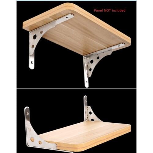 2Pcs(1Pair)/Lot Stainless Steel Wall Mount Shelf Bracket Shelving Support Up Down shelf With Screws