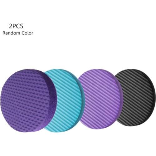 2pcs Flat Support Pad Elbow Knee Wrist Protection Yoga Fitness Non-slip Round Mat Portable Push-up Pad Random Color