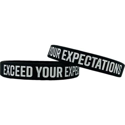 300pcs Motivational EXCEED YOUR EXPECTATIONS Silicone Bracelets Rubber Wristbands Free Shipping by DHL