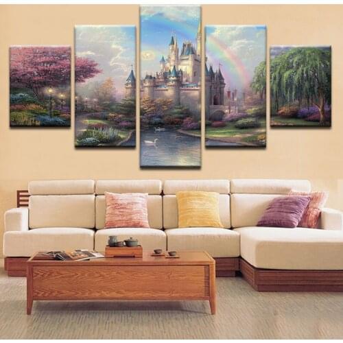 5pcs New diamond embroidery Magic castle 5d diamond painting full diamond mosaic 3d picture of rhinestones cross-stitch art