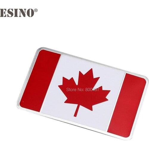 Car Styling New Design Canada National Flag 3D Metal Chrome Aluminium Alloy 3D Emblem Badge Sticker Decal Auto Accessory
