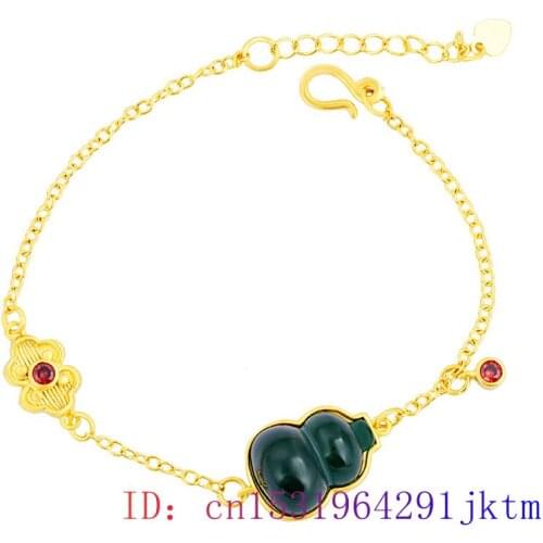 Jade Gourd Bracelet Natural Crystal Women Jewelry Gemstone Charm Gifts Fashion 925 Silver Chalcedony Amulet Zircon