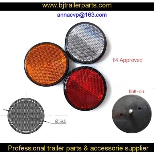 CVP TRAILERS TRUCK CARAVAN REFLECTOR ROUND 59.5 mm E4 approved ACCESSORIES PARTS amber bolt TRAILER REFLECTOR trailer parts