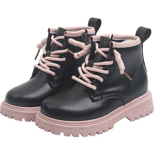 Kids Martin Boots 2021 Autumn New Children Short Boots Student Boots Girls British Style Leather Boots Boys Fashion Shoes Hot