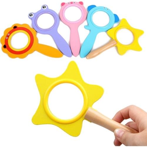 Childrens Cute Creative Wooden Magnifying Glass Science Toy Novelty Science Magnifying Glass Educational Toys For Children New