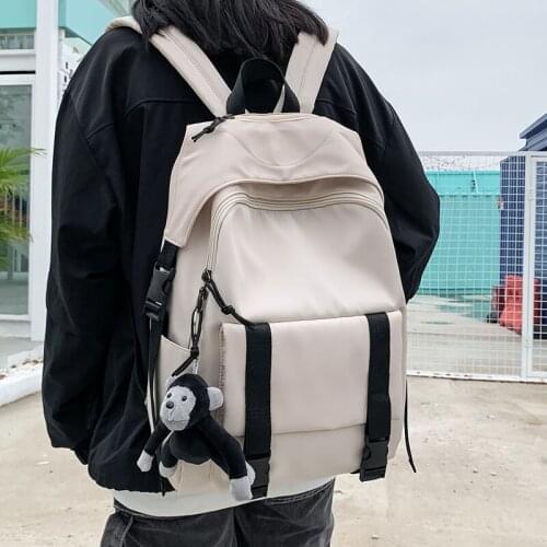 Travel Casual School Bag Solid Color Nylon Waterproof Backpack Female Laptop Backpack High Quality Packbag Women Backpack