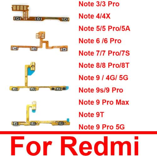 Volume&On Power Flex Ribbon Cable For Xiaomi Redmi Note 2 3 Pro 3g 4 4g 4x 5 Pro 5a 6 Pro 7 7S 9s 9 8T Switch Button Parts